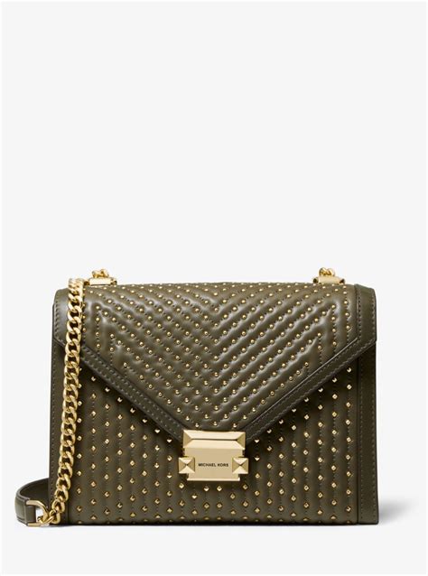 michael michael kors whitney chevron leather shoulder bag|Whitney Large Studded Leather Convertible Shoulder Bag.